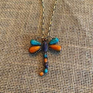 Zuni dragonfly sterling silver pendant/brooch